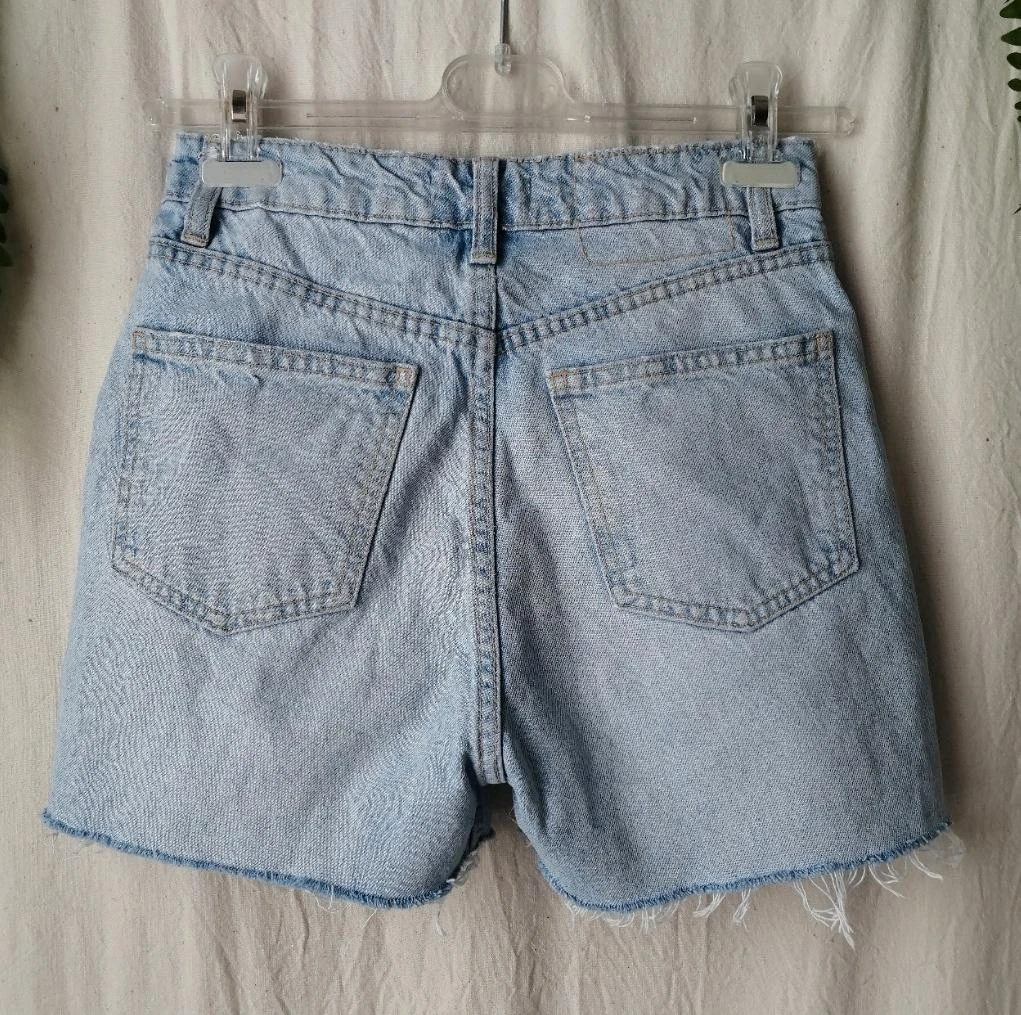 Light blue denim shorts with zipper fly "Zara" – photo 5